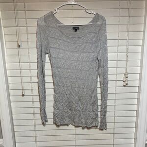 Express Light Gray Long Sleeve Women's Top